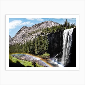 Yosemite National Park Waterfall Rainbow Art Print