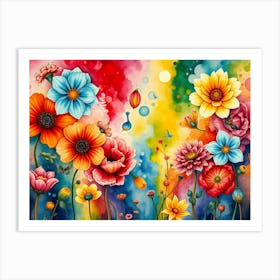 Colorful Flowers Art Print