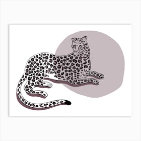 Purple Leopard Basking Art Print