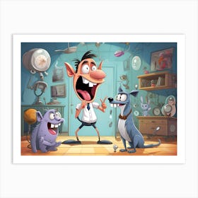 Cartoon Character And His Friends Art Print