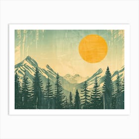 Landscape Forest Illustration 3 Art Print