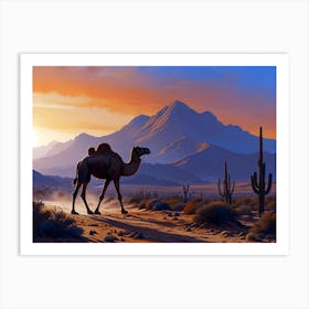 Camel In The Desert 1 Art Print