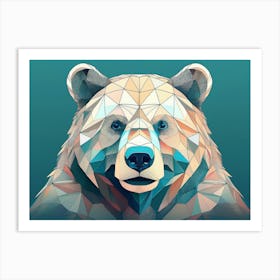 Geometric Grizzly Bear Portrait Art Print