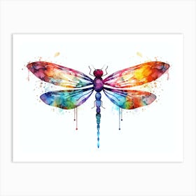 Dragonfly Botanical Vintage Illustration Pastel 1 Art Print