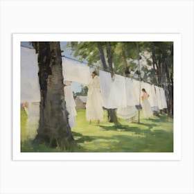 Farmhouse Laundry Oil Painting Art Print