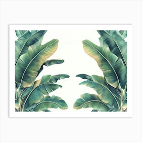 Tropical Seamless Border With Beautiful Palm, Banana Leaves 1 Art Print