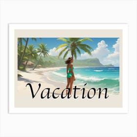 Vacation Vibes Escape the Ordinary White Beach 8 Art Print