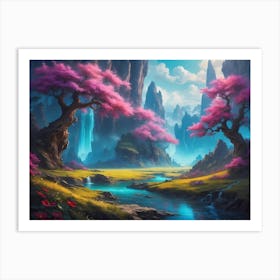 Fantasy Landscape Painting 2 Art Print