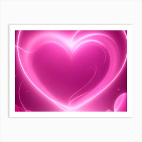 A Glowing Pink Heart Vibrant Horizontal Composition 64 Art Print