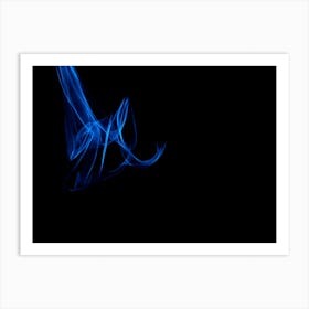 Glowing Abstract Curved Blue Lines Art Print