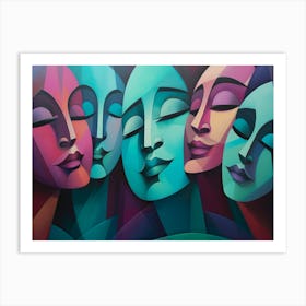 Four Faces 3 Art Print