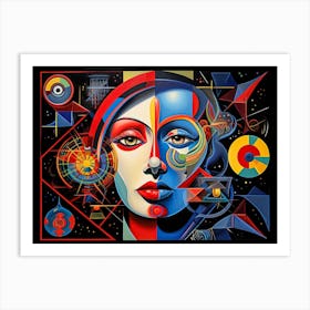 Abstract Illustration Of A Woman And The Cosmos 37 Art Print