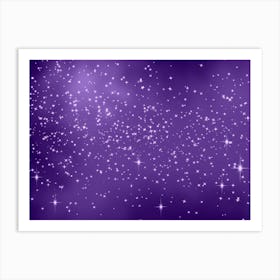 Royal Purple Shining Star Background Art Print