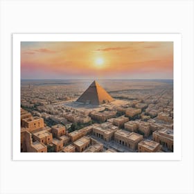 Famous Pyramids Of Giza Art Print