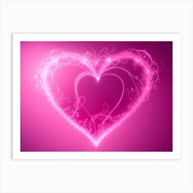 A Glowing Pink Heart Vibrant Horizontal Composition 87 Art Print