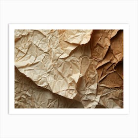 Crinkled Paper Featuring An Array Of Textured Patterns And Pronounced Creases Macro Photography Hi (2) Art Print