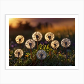 Sunset Dandelion 1 Art Print