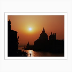 Venice Sunrise Sunset Sun Orange Italian Italy Milan Venice Florence Rome Naples Toscana photo photography art travel Art Print