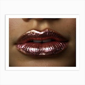 Metallic Lips Art Print