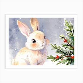 Christmas Bunny Art Print