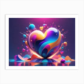 Colorful Heart Creative Art Print 43 Art Print