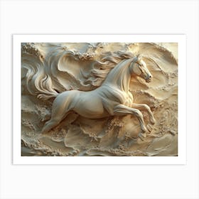 Beautiful Horse 3d 3 Art Print