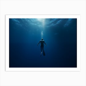 freediving In The Ocean Art Print