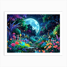 Night In The Garden 1 Art Print