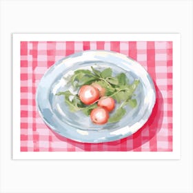 A Plate Of Radishes, Top View Food Illustration, Landscape 4 Art Print