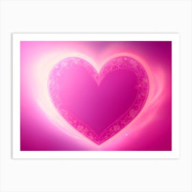 A Glowing Pink Heart Vibrant Horizontal Composition 70 Art Print