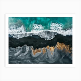 Aerial View Of The Ocean in Iceland Art Print