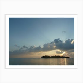 Sunset Over Island, Maldives | Seascape Photography Art Print Art Print