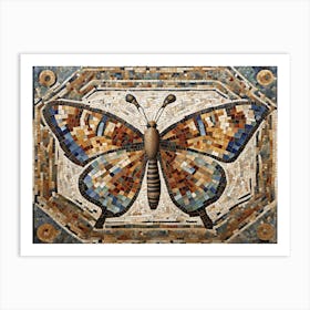 Roman Mosaic Butterfly II Art Print