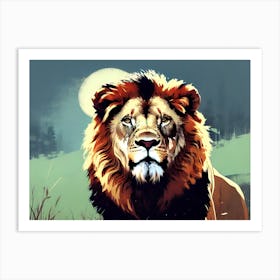 Lion In The Grass 1 Art Print