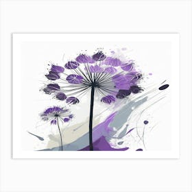 Purple Dandelions 1 Art Print