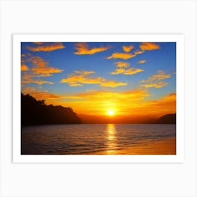 Sunset Over The Lake 6 Art Print