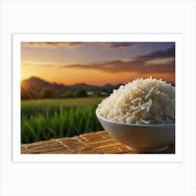 Rice In A Bowl At Sunset Art Print