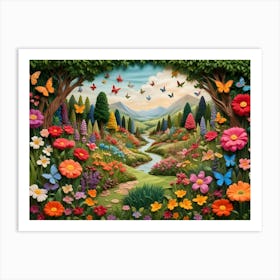 Butterfly Garden Art Print