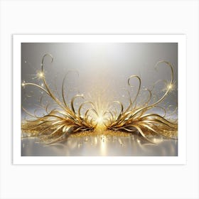 Christmass style sparkling silver gold background 5 Art Print