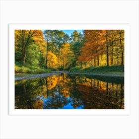 Serene Autumn Reflections 3 Art Print