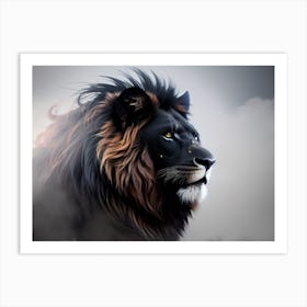 Lion dark 2 Art Print