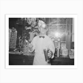 Soda Jerker Flipping Ice Cream Into Malted Milk Shakes,Corpus Christi, Texas By Russell Lee Art Print