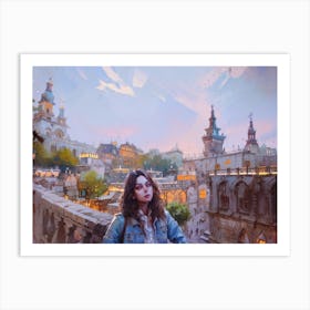 Girl In Paris Art Print