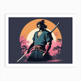 Anime Samurai Warrior Silhouette 4 Art Print