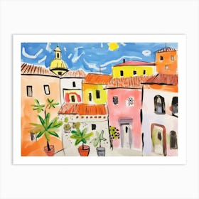 Modena Italy Cute Watercolour Illustration 2 Art Print