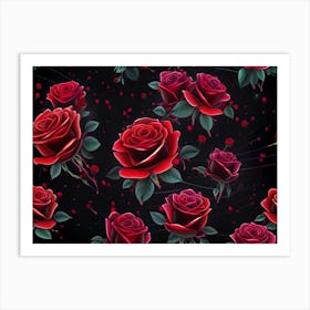 Red Roses Wallpaper 4 Art Print