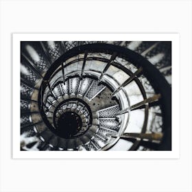 Arc De Triomphe Spiral Staircase Art Print