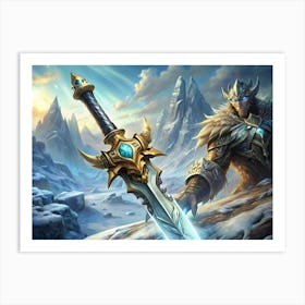 Warrior Holding A Legendary Sword 1 Art Print