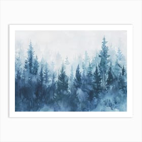 Watercolor Of A Forest 2 Art Print