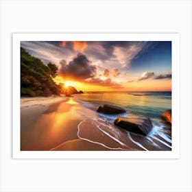 Sunset On The Beach 938 Art Print